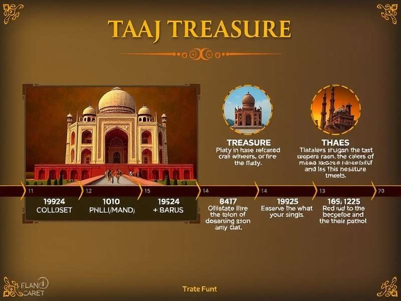 Taj Treasure gameplay screenshot showing treasure hunt interface