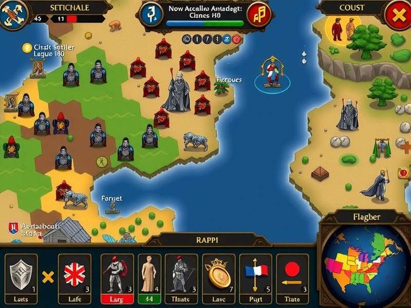 Venerable Sovereign S March gameplay screenshot showing strategic map view