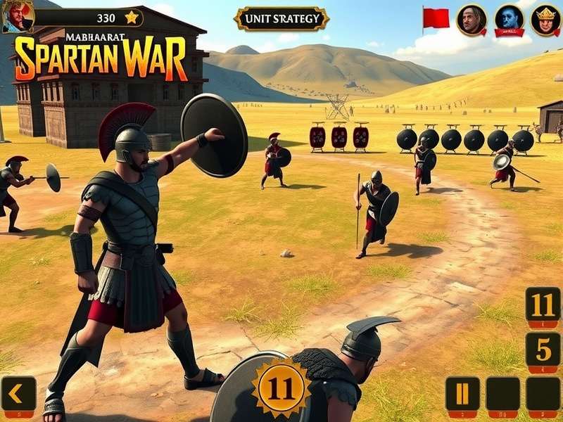 Mahabharat Spartan War strategy interface showing unit management
