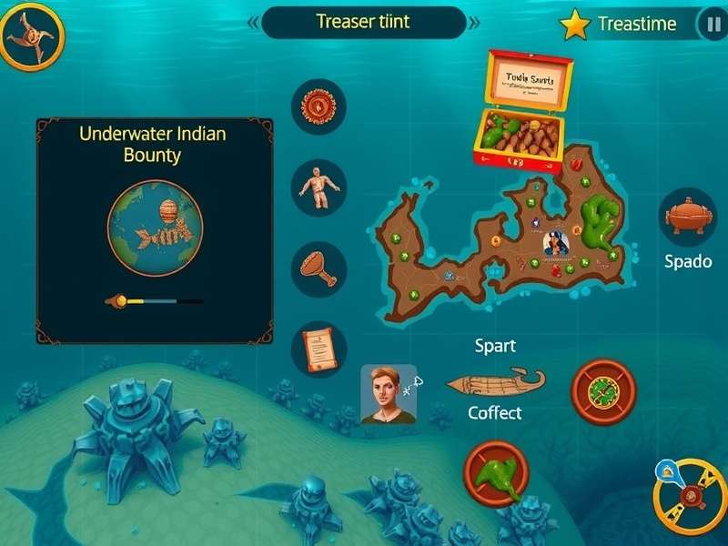 Underwater Indian Bounty gameplay screenshot showing treasure hunting
