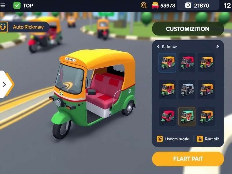 Tuk Tuk Hyper Drive gameplay screenshot showing colorful auto rickshaw