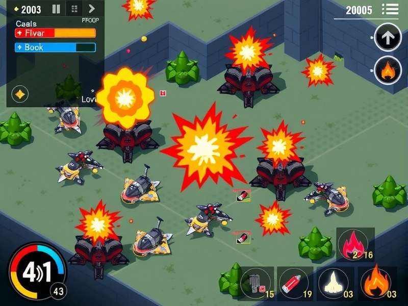 Bomber Masters gameplay screenshot showing explosive action