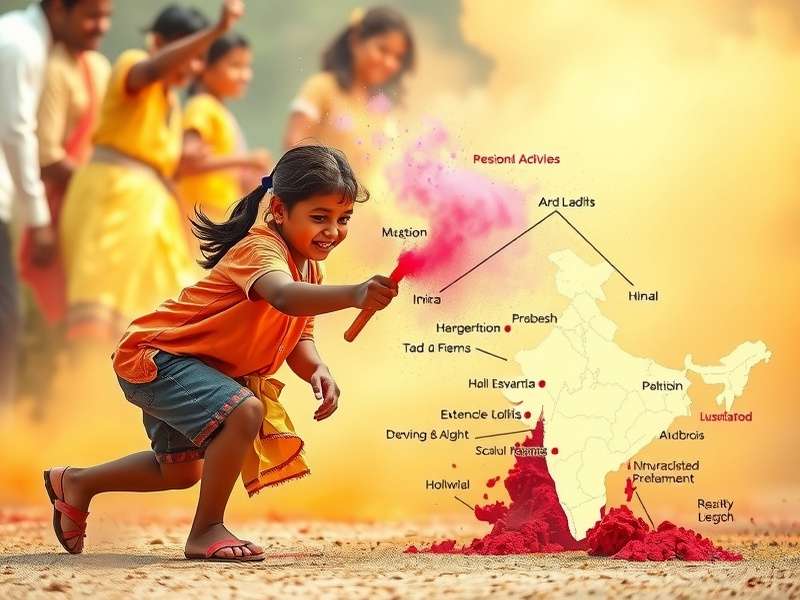 Detailed diagram showing Holi Playful Pursuit gameplay mechanics