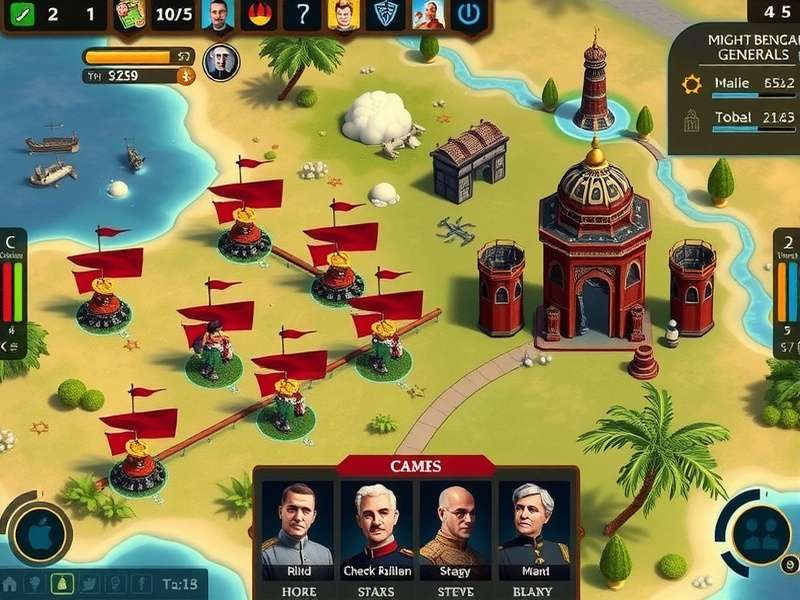 Mighty Bengal Generals gameplay screenshot showing strategic battle