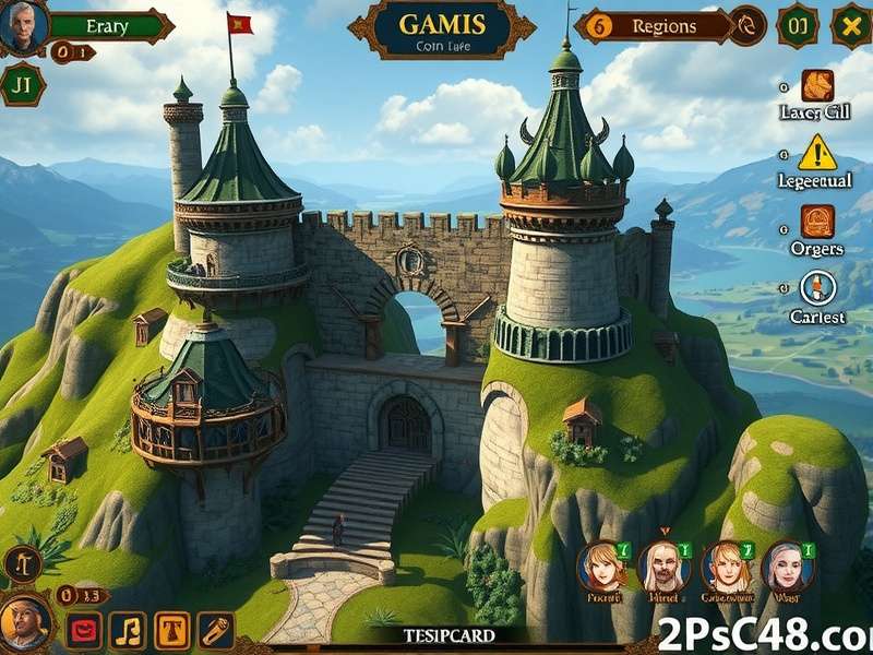 Mystic Realms Coim Lore gameplay screenshot showing fantasy landscape
