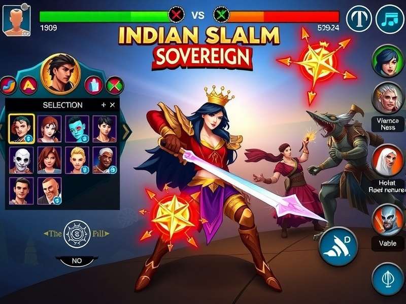Indian Slam Sovereign character selection screen showing diverse avatars
