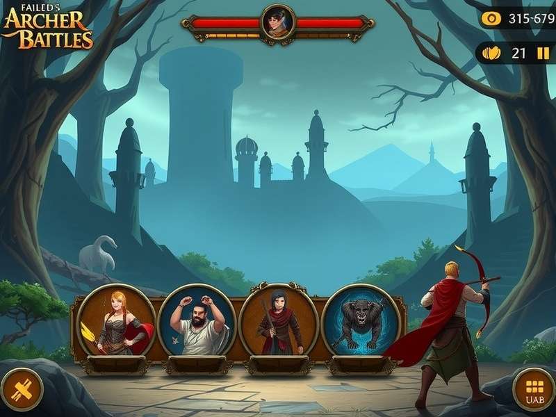 Fabled Archer Battles gameplay screenshot showing character selection