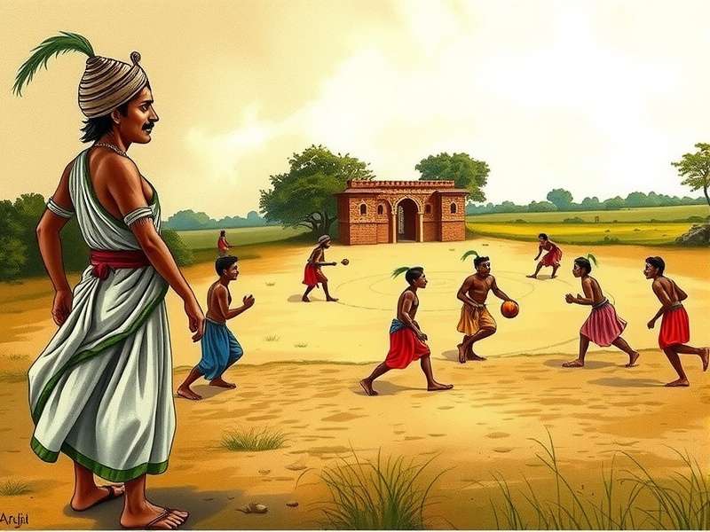 Traditional Indian game Chaiyya Chaiyya being played in rural India