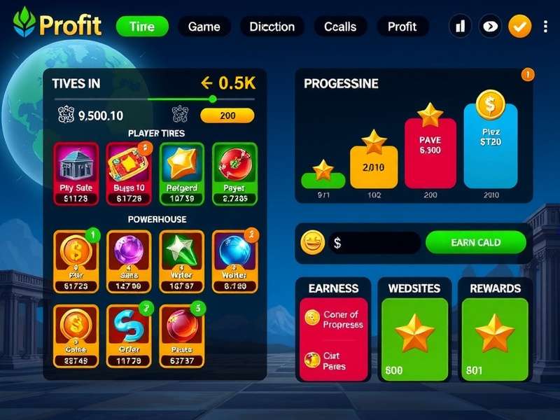 Profit Powerhouse progression system showing different player tiers