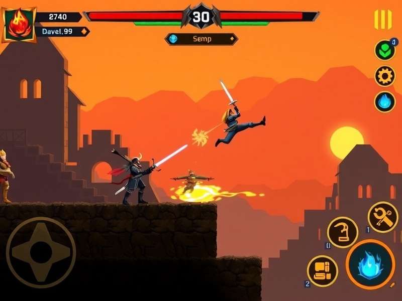 Flame Warrior Ace gameplay screenshot showing combat