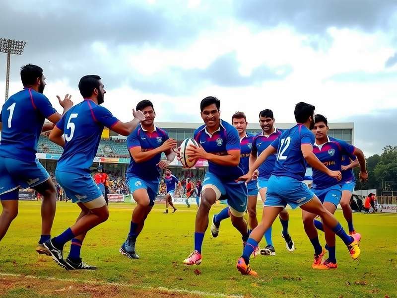 Indian Rugby Royals team in action during an international match