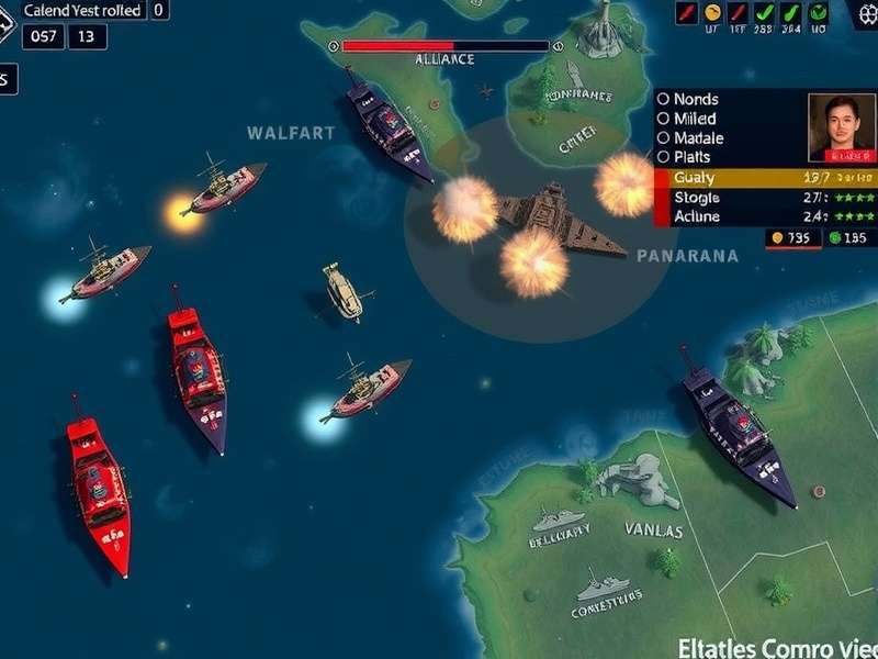 Indian Ocean Vanguard gameplay screenshot showing naval battle