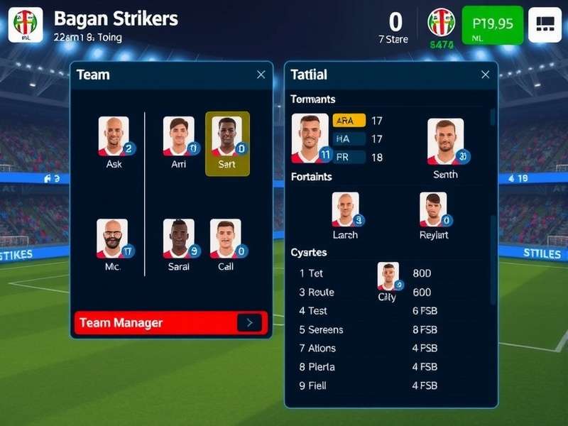 Bagan Strikers match gameplay with tactical options