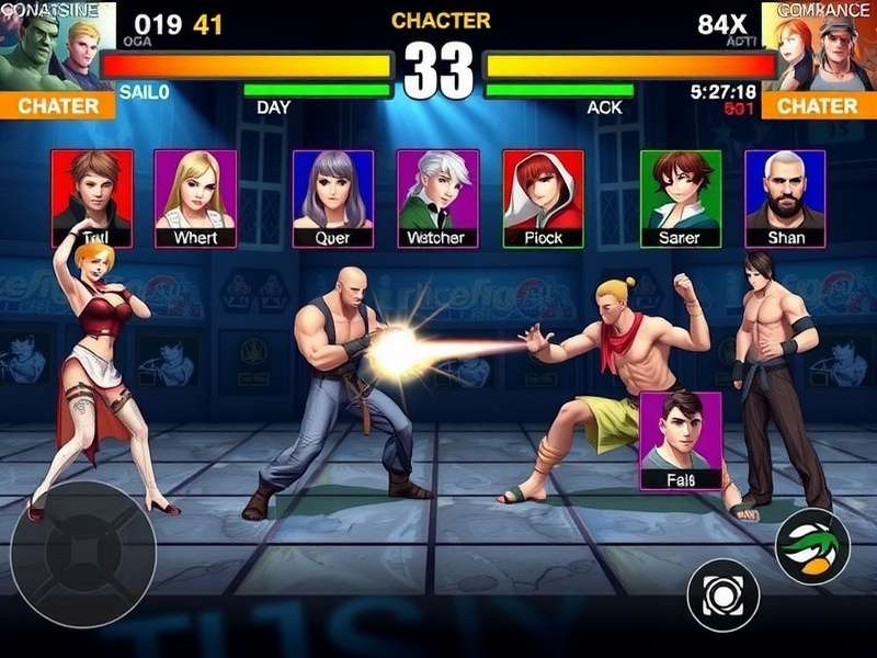 Strong Fighter character selection screen showing diverse roster