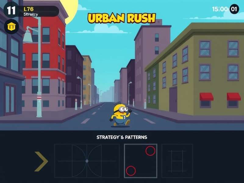Minion Urban Rush gameplay screenshot showing character running through city