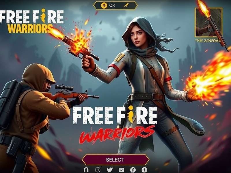 Free Fire Warzone Warriors gameplay screenshot showing intense combat