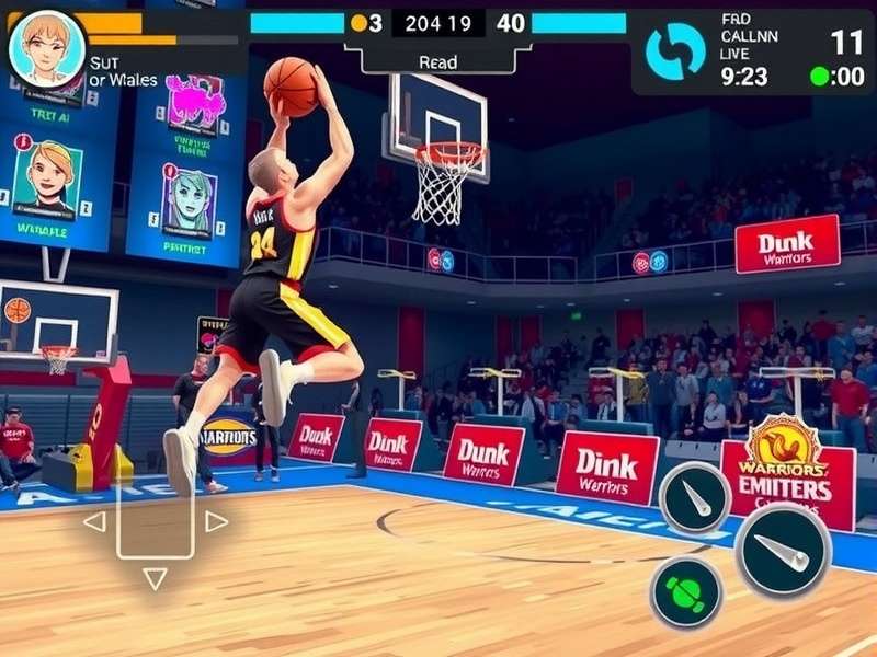 Dunk Drill Warriors control interface and HUD display