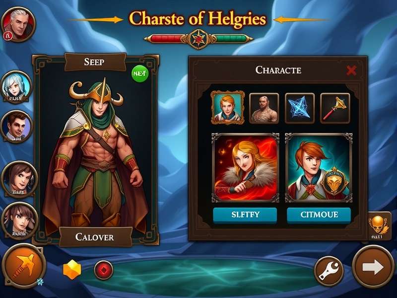 Mystic Realms Coim Adventure character progression interface