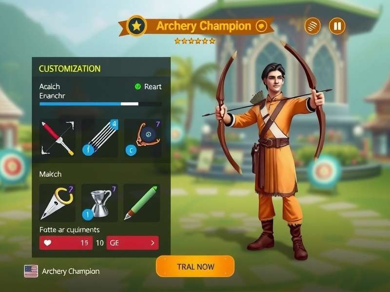 Archery Champion Indian Duel gameplay screenshot showing archery competition