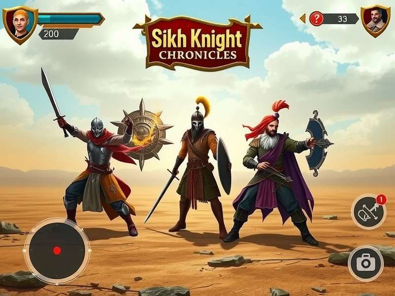 Sikh Knight Chronicles character lineup showing diverse warriors