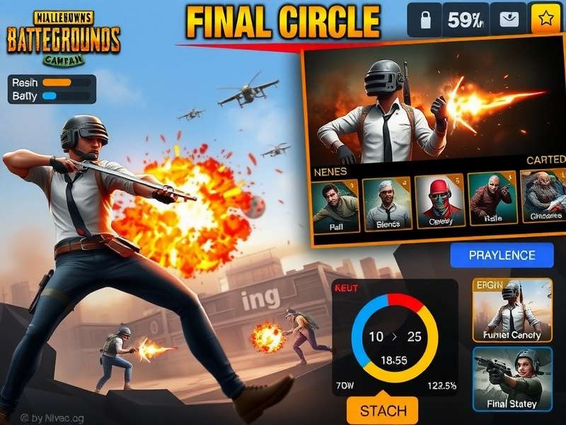 PUBG Indian Fighter Champion end-game strategy illustration showing final circle tactics