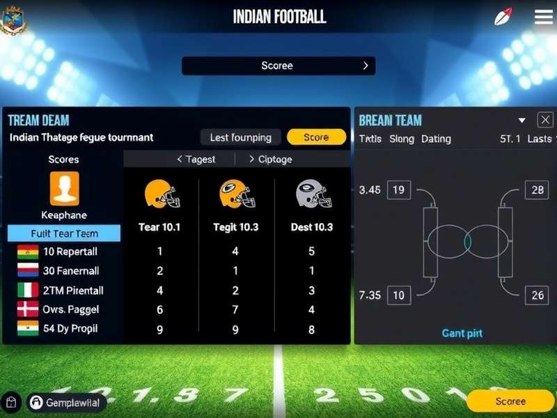 Indian Fantasy Football gameplay interface showing team selection
