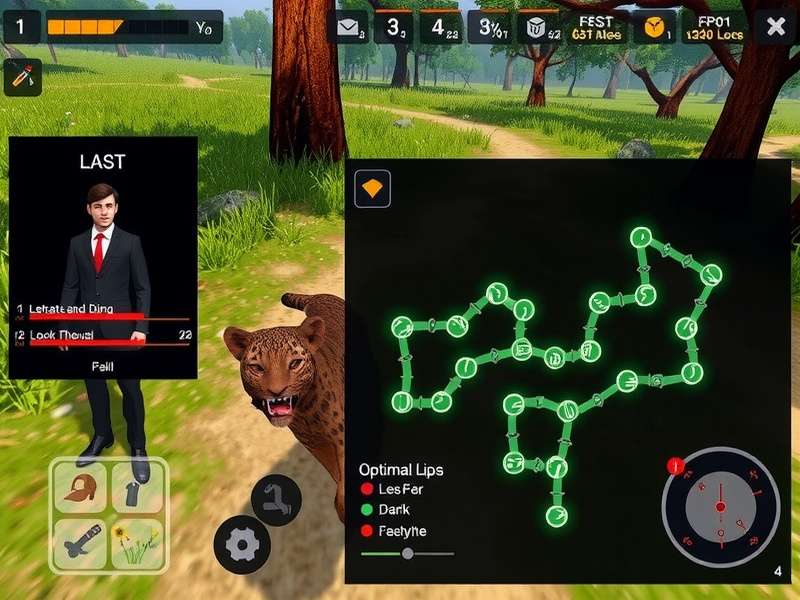 Leopard Pursuit Pro strategy map showing optimal paths