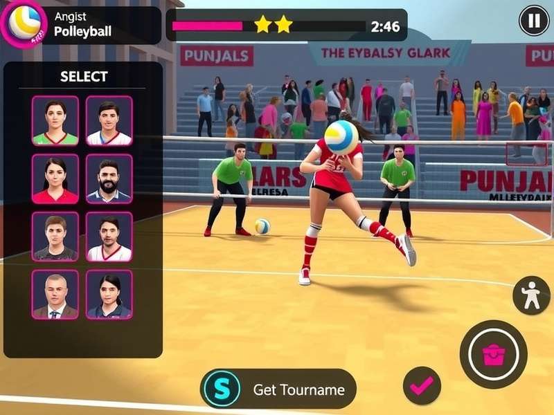 Punjab Volley Queens tournament mode interface