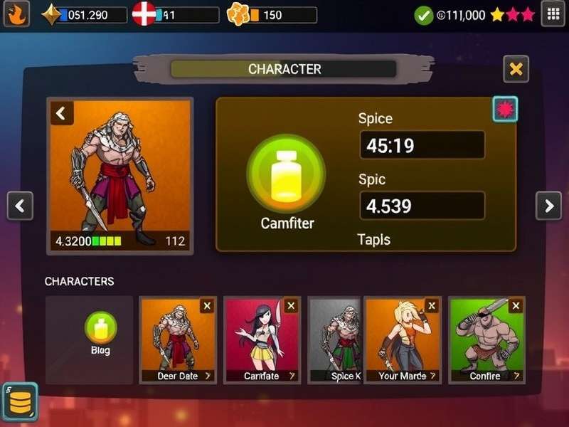 Spice Warriors Battle gameplay screenshot showing character selection