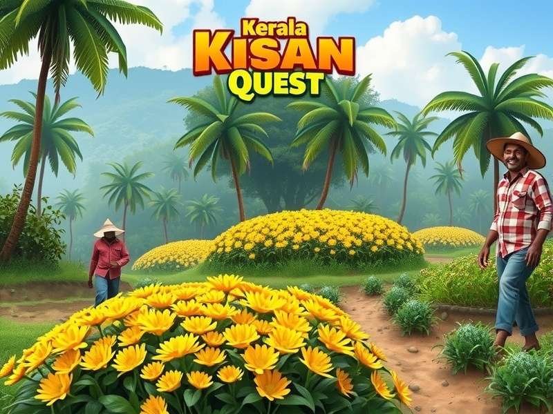 Kerala Kisan Quest gameplay showing traditional farming in Kerala landscape