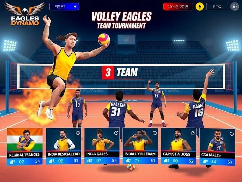 Volley Eagles Dynamo community tournament with players competing