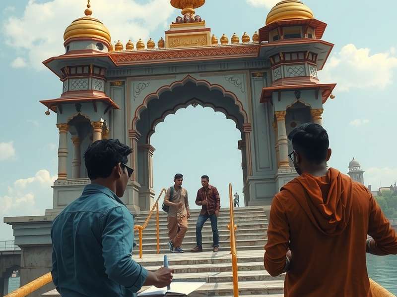 Bhakti Express gameplay showing virtual temple environment