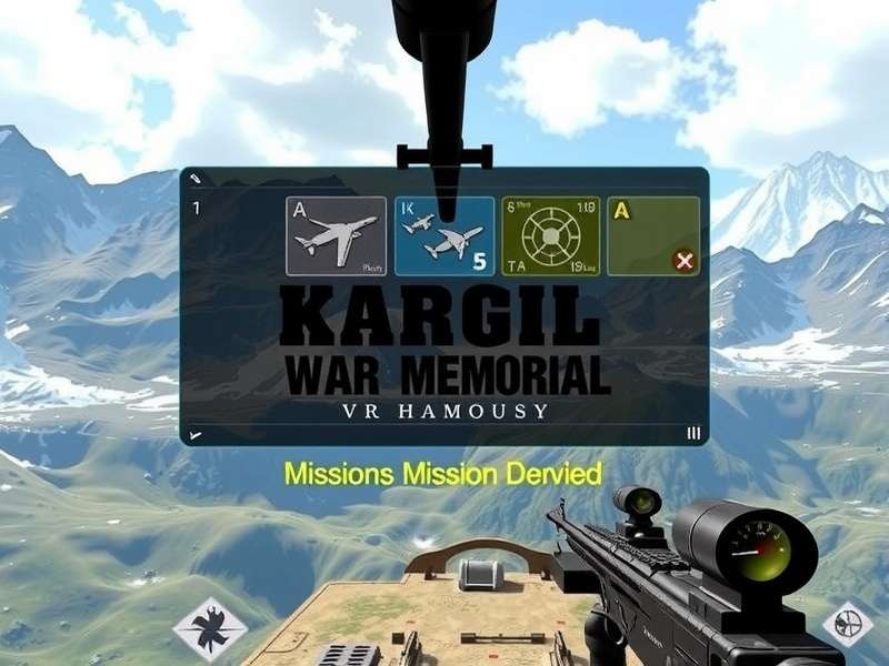 Kargil War Memorial VR interface showing Himalayan terrain