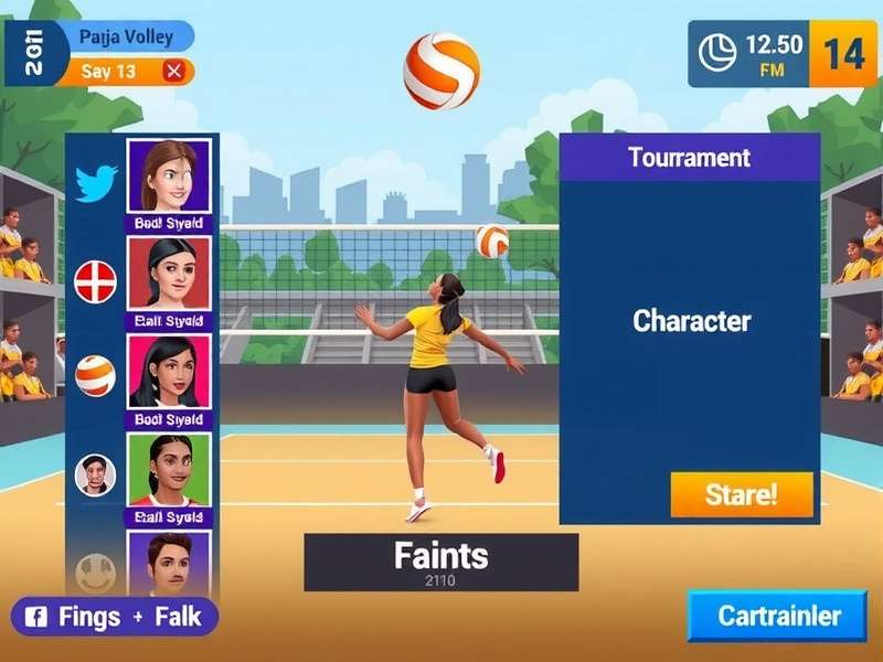 Punjab Volley Queens character selection screen