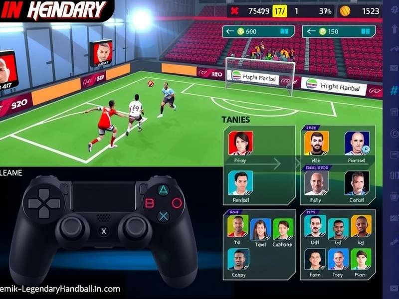 Legendary Handball IN character customization and team management screens