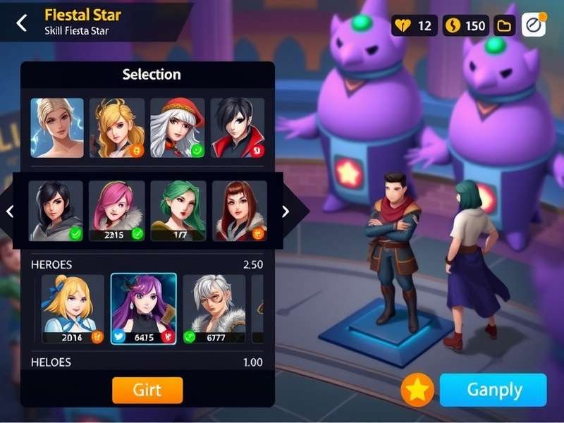 Skill Fiesta Star gameplay screenshot showing character selection and interface