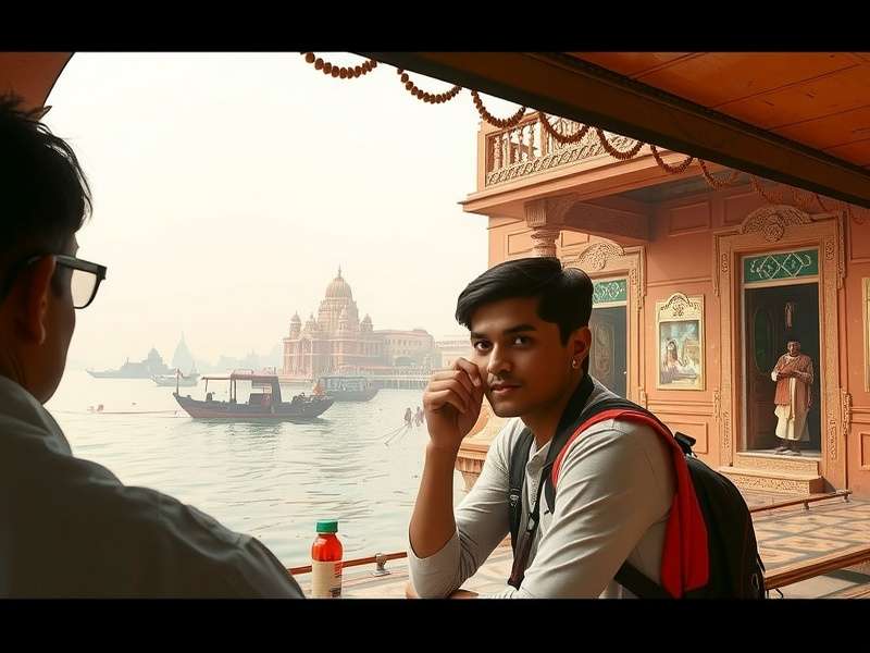 Bhakti Express development team researching at Indian temple