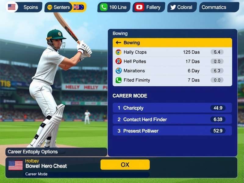 Cricket Hero Extreme career mode progression screen