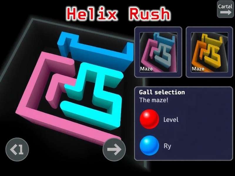 Helix Maze Rush customization options showing different balls