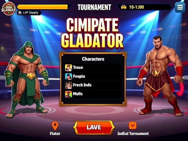 Indian Slam Gladiator character selection screen