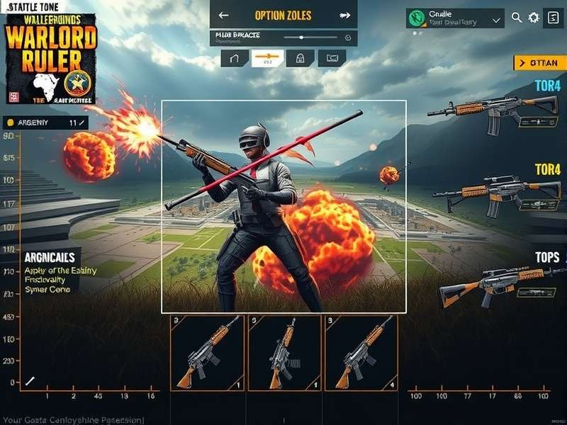PUBG Warlord Ruler weapon arsenal display showing various firearms