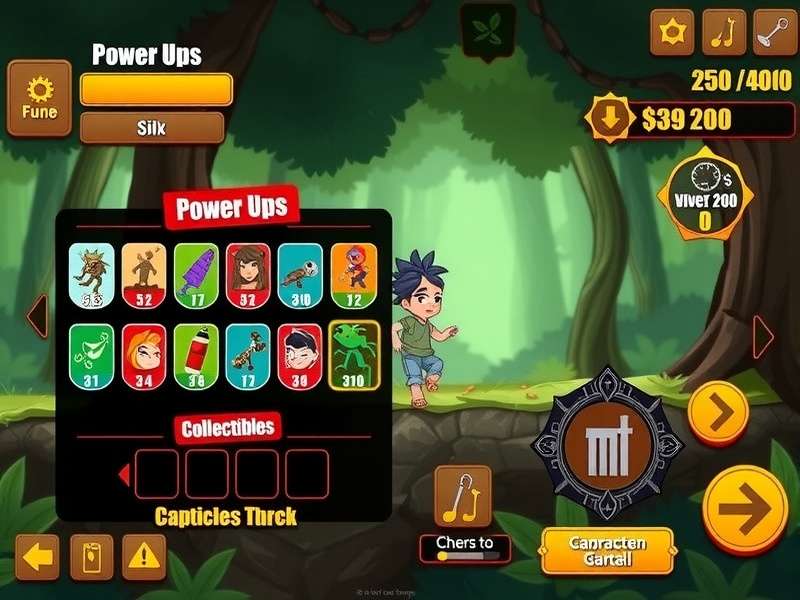 Jungle Anise Run Hero power-ups and collectibles display