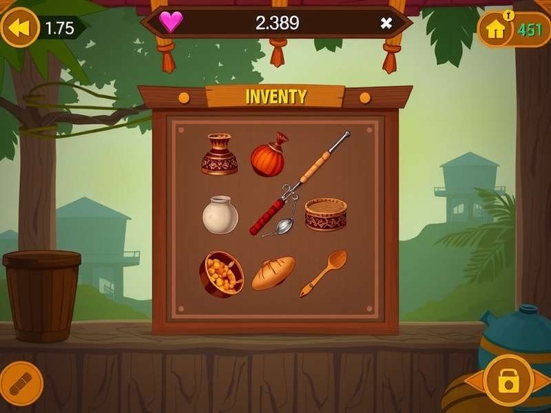 Inventory system in Dal Baati Village Escape showing traditional Indian items
