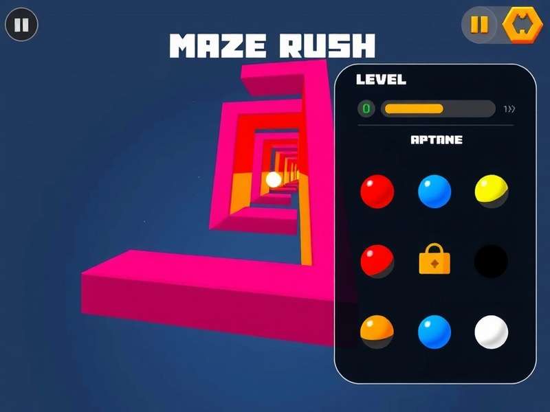 Helix Maze Rush gameplay screenshot showing 3D maze