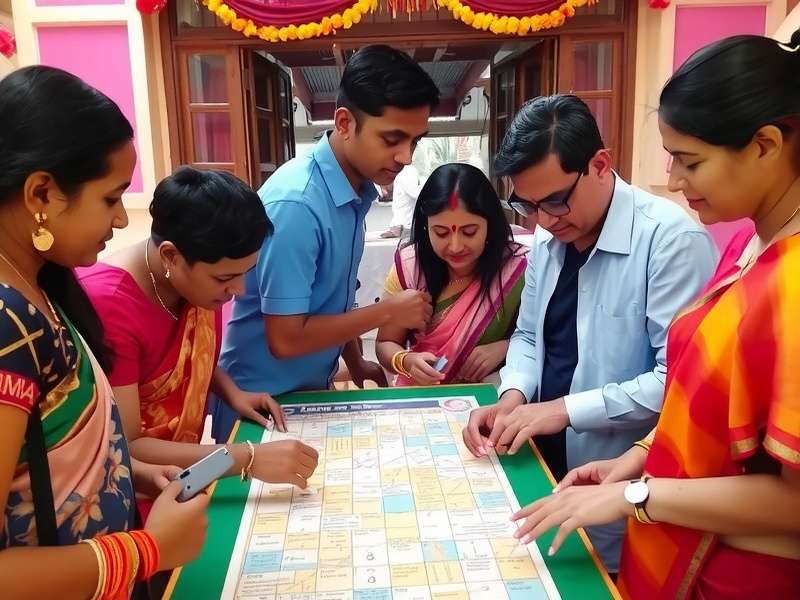 Puja Treasure Hunt gameplay showing participants solving puzzles during a festival