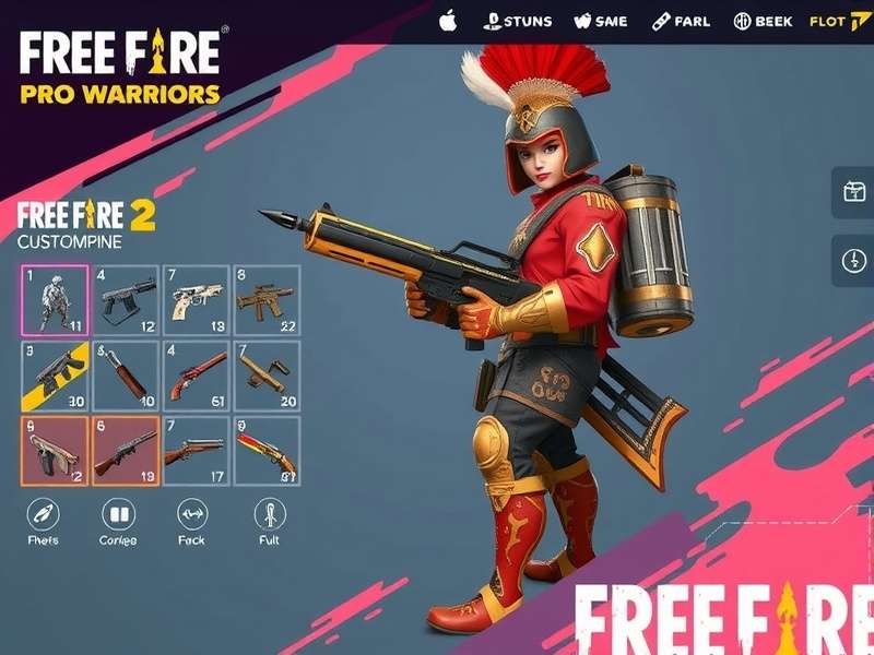 Free Fire Pro Warriors weapon customization interface