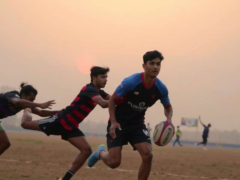 Rugby Thunder Delhi vs Mumbai Rhinos intense match action