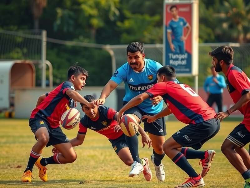 Rugby Thunder Delhi youth academy training session