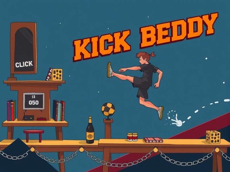 Kick the Buddy gameplay on mobile device showing interactive elements