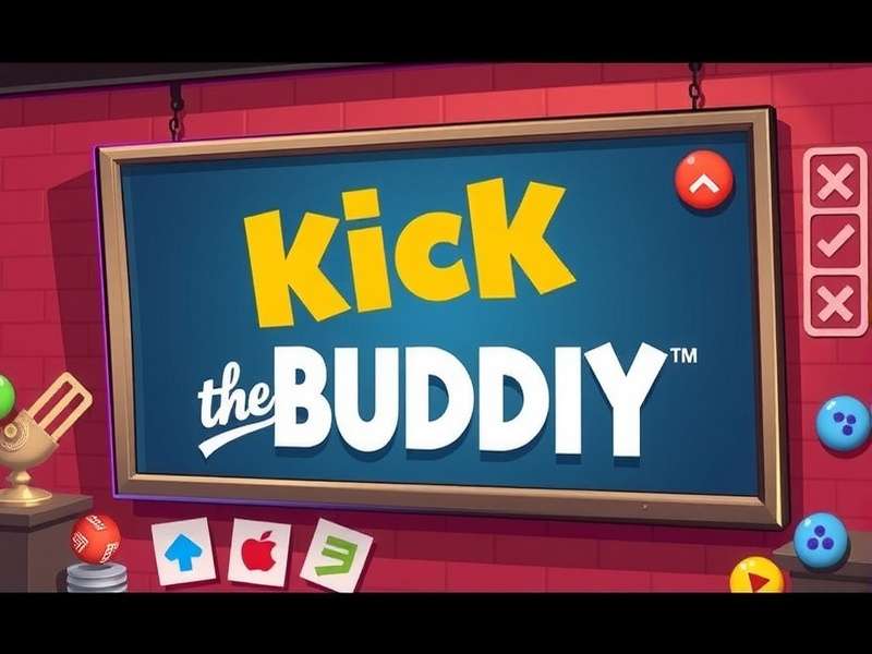 Kick The Buddy gameplay screenshot showing various weapons and tools used on the character Buddy